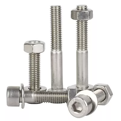 £5.83 • Buy M4 M5 M6 M8 Allen Bolt Hex Socket Cap Screws Nuts & Washers A2 Stainless Steel