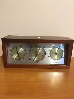 Vintage  Wooden Airguide Weather Station. Thermometer Hygrometer Barometer. • $67.95