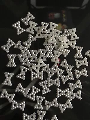 £1 • Buy 50 Ivory Bows Flatbacks Cabochons Decoden Kawaii Scrapbooking