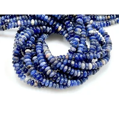 Lapis Gemstone Rondelle Heishi Shape Beads 16  Long Size 4mm Blue Lapis Lazuli • $14.99