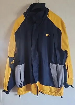 STARTER Insulated Rain Jacket Blue/Yellow Mens MEDIUM  • $11.99