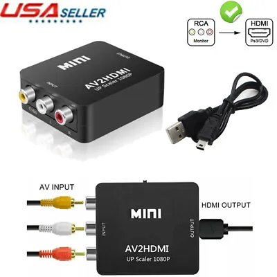 $7.41 • Buy Mini RCA AV To HDMI Converter Adapter 1080P 720P AV Input To Hdmi Video Output