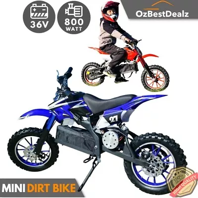 Blue Mini 36V Electric Dirt Bike For Kids Ride On Bike 800 Watt Motorbike Toy • $619