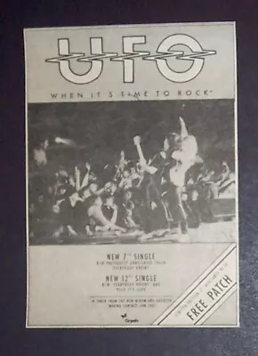 UFO When It's Time To Rock 1983 Mini Poster Type Ad Promo Advert • $4.99