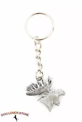 Moose Head Pewter Keychain • $13.99