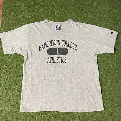 Vintage Champion Haverford College Athletics Tee Spellout 90’s Men’s L Large • $19.99