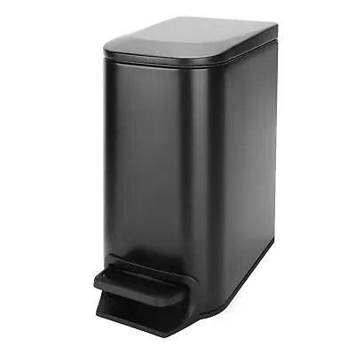 Small Bathroom Trash Can With Lid Soft Close Step Pedal 6 Liter / 1.6 Gallo... • $35.30