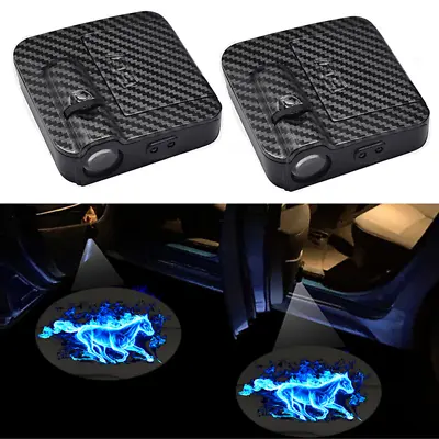 Pair For Mustang Blue Horse Led Door Light Laser Ghost Shadow Courtesy Projector • $14.59