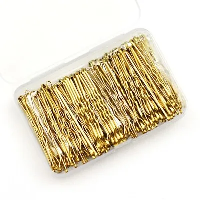 150pcs Hair Grips Clips Bobby Kirby Pins Clamps Waved Slides  Blonde Gold 5. 5CM • £3.99