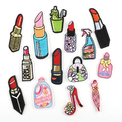 Lipstick DIY Embroidered Sew Iron On Badge Patches Clothing Fabric Applique New • £2.03