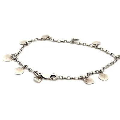 Designer Me & Ro 925 Sterling Silver Tiny Petal Chain Petal Charm Bracelet • $340