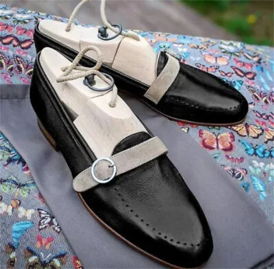 Men Monk Strap Dress Shoes Offical Business Casual Slip On Loafers Oxford Modern • $44.56