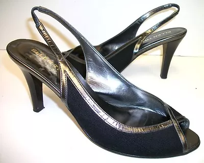 ELLEN TRACY Black Slingback Pumps Size 7 1/2 Shoes 7.5 • $12