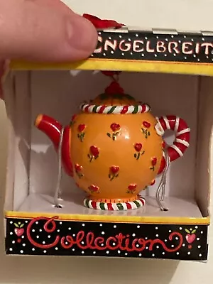 Mary Engelbreit Collection Yellow Red Heart Flowers Teapot  Ornament • $18