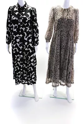 Zara Womens Animal Abstract Print Dresses White Black Size Extra Small Lot 2 • $42.69