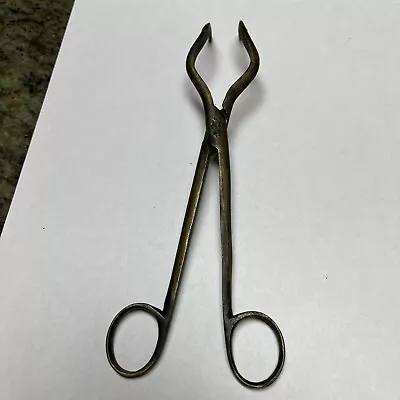 Antique Medical Tool - BRASS FORCEPS - CRUCIBLE TONGS HOLDING TOOL • $0.99