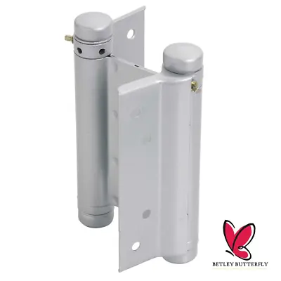 Spring Door Hinges Double Action + Fittings 75 100 125 150mm Silver Laq Swing • £14.99