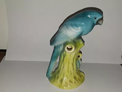 Very Rare Vintage   Blue Parrot On Trunk  Figurine Made In Czechoslovakia • $34.95