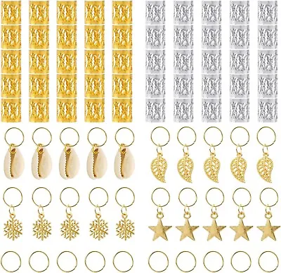 80Pcs Metal Hair Cuffs Braid Rings Clips Pendants High Quality  Hair Accessories • £7.35