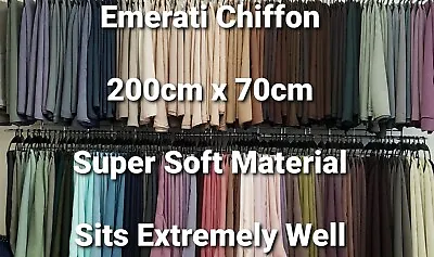 Dubai Premium Velvet Chiffon 200x70cm Maxi Hijab Scarves Headscarf Shawl Wrap  • £6.99