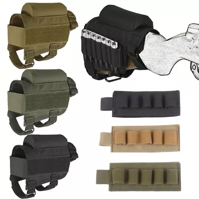 Adjustable Tactical Butt Stock Rifle Cheek Rest Pouch Bullet Holder Ammo Bag USA • $7.98