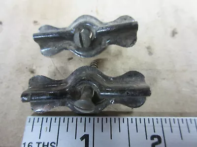 2 Vintage Metal Bow Tie Latches & Screws Jelly Cupboard Cabinet Door 1-3/4  Long • $5