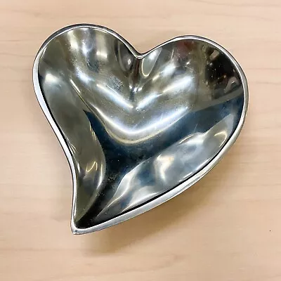 Mariposa Decorative 100 % Recycled Metal Silver Bowl Heart-Shaped Trinket Dish • $29.99