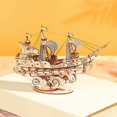 ROKR 3D Wooden Puzzle Robotime Sailing Ship DIY Wooden Kit Laser Cut Toys Gift • £14.99