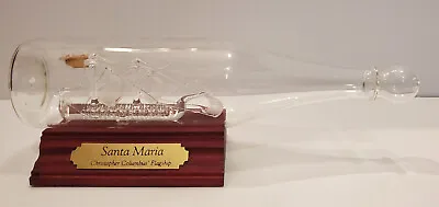 Vintage Mayflower Glass Sculptures SANTA MARIA Ship In A Bottle Made In England • $22.50