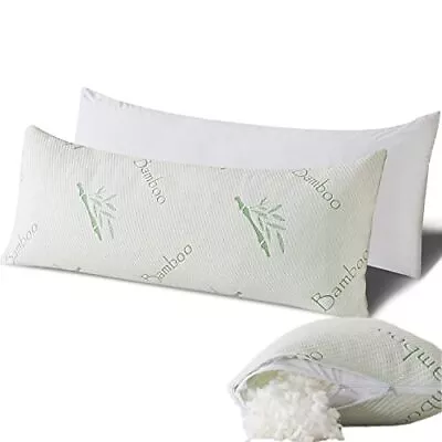 Shredded Memory Foam Full Body Pillow - Removable Bamboo Cover Firm Support 20 • $35.43