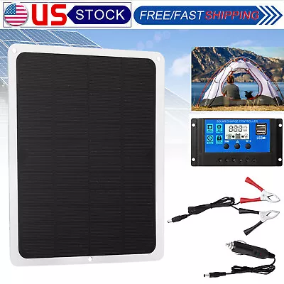 10W Solar Panel 12V Trickle Charger Battery Charger Kit Maintainer Boat RV Car • $22.99