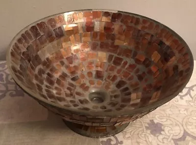 Vintage Decorated Brown & Gold Mosaic Bowl • $20