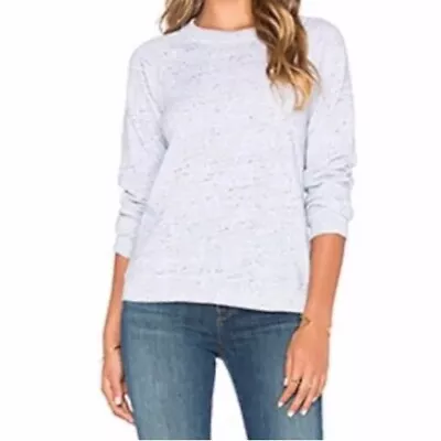 Monrow Revolve Donegal Fleece Vintage Style Crewneck Speckled Grey Sweatshirt M • $49