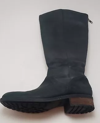 Womens UGG Seldon 1009201 Tall Black Leather Riding Boots Rear Zipper Size 11 • $50