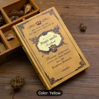 Magic Spell Book: 160 Ruled  Pages Paperback Notebook/Journal (YELLOW Or GREY.) • £13.99