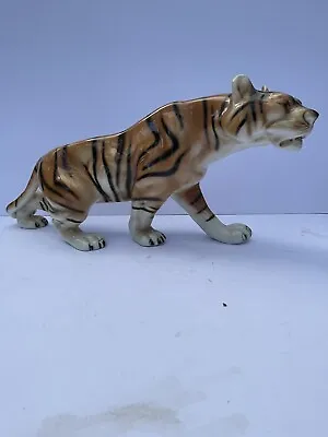 Royal Dux Stalking Tiger Figurine. Original With Royal Dux Markings PERFECT • £55