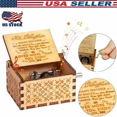 $7.89 • Buy Wooden Music Box Mom/Dad To Daughter You Are My Sunshine Engraved Toy Kids Gift