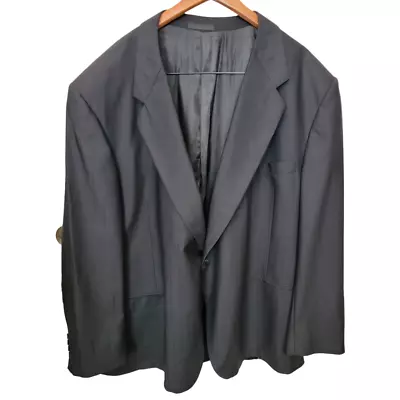 VINTAGE LOUIS ROTH For Harold's Black Pinstripe Blazer Suit Jacket Sz. 56 R • $45