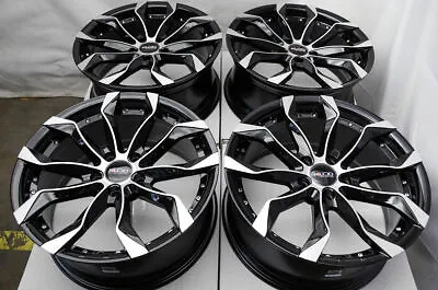 Kudo Racing Intimidate 18x8 5x120 Black Polish Face Chrome Rivet Wheels Rims (4) • $889