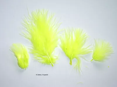 Marabou Feathers Small 1-3  Fluffs Florescent Chartreuse 7 Grams Approx 105 Ct • $2.65