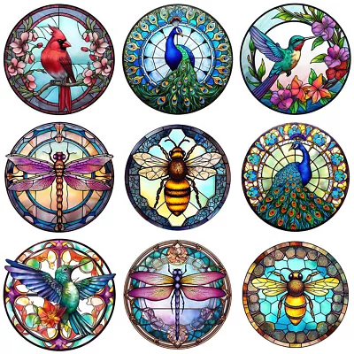 Round 5D DIY Full Drill Diamond Painting Art Stained Glass Animal Embroidery Kit • $11.32
