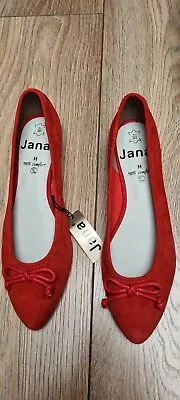 Jana Red Suede Comfort Pumps Shoes. Size 5 1/2 UK 38.5 New In Box • £26