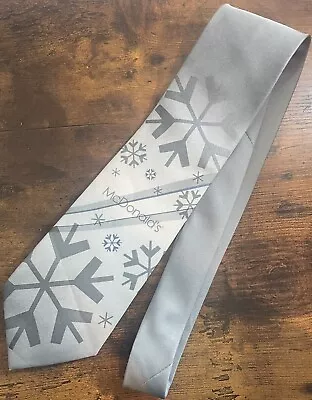 RARE McDonald’s Corp 2008 Christmas Necktie Gray And Off White Snowflake • $14.95