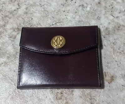 Vintage BOSCA CC Wallet Full Grain  Leather Gold Logo Snap Closure (Unisex) EUC • $28