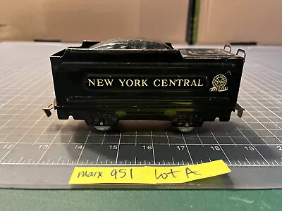 Marx Train NICE EARLY MARLINES VERSION METAL 951 NYC Wegde TENDER 4 Wheel LOT A • $18.95
