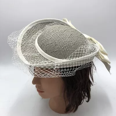 Vintage Sonni San Francisco Women's Gray Straw Hat Church Durby. • $37.45