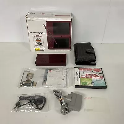 Nintendo DSi XL Burgundy With 1x Game Case Booklets & Cords WORKING (K7) W#655 • $102.50