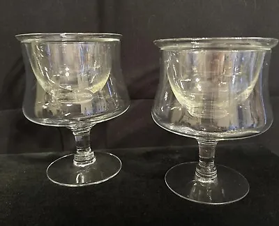 Vintage 60s Etched Shrimp Cocktail Chiller Glasses Cups Inserts Set Of 2 Romania • $16.95