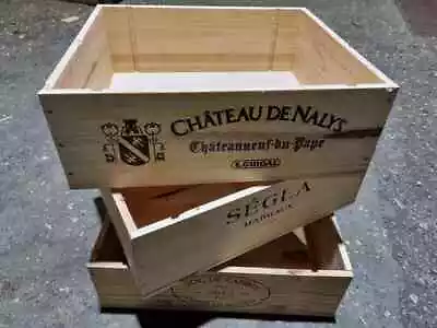 £14.50 • Buy FRENCH 3 BOTTLE MAGNUM Wooden Wine Box Crate Shabby Chic Home Storage