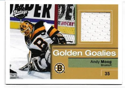 Andy Moog 2001-02 Upper Deck Vintage Golden Goalies Jersey Card # GGAM • $15